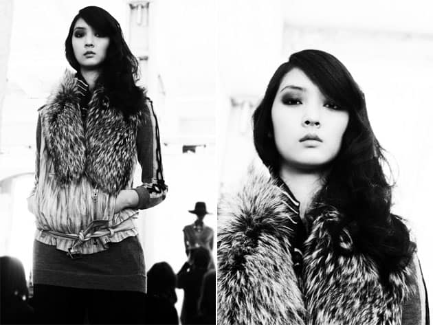 Catherine Malandrino Fall 2011 Asfalto Vest Fox Collar