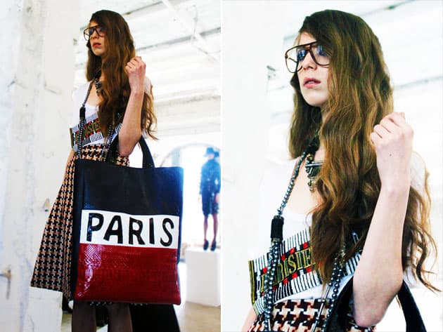 Catherine Malandrino Fall 2011 White Parisienne T-Shirt Paris Tote